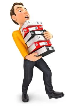 3d man overworked Stock Illustration