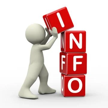 3d man placing info cubes Stock Illustration