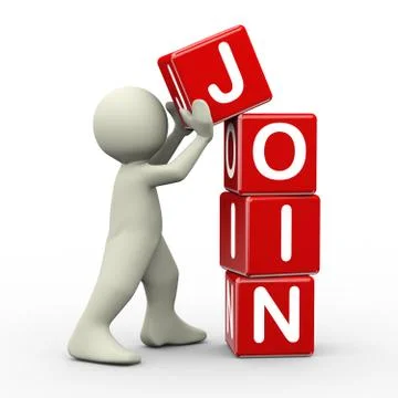 3d man placing join cubes Stock Illustration