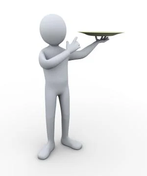 3d man with plate Stock Illustration