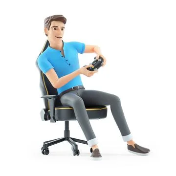 3d man playing video game Stock Illustration