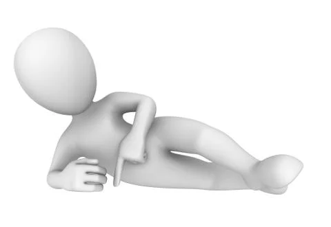 3d man pointing down and lie. 3d illustration. Stock Illustration