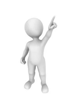 3d man pointing finger up. 3d illustration Stock Illustration