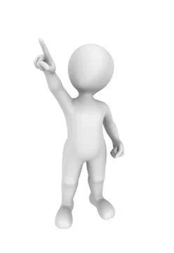3d man pointing finger up. Stock Illustration