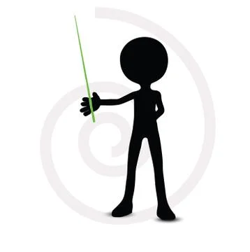 3d man in pointing pose Illustrazione stock