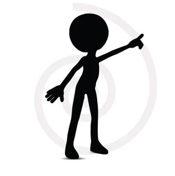 3d man in pointing pose Stock Illustration