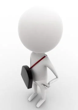 3d man - post master holding letter in hands concept Stock Illustration