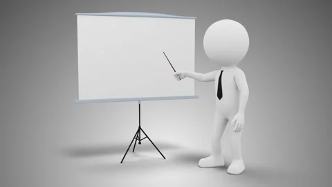 3D Man Presentation in a loop Stock Footage 249613944