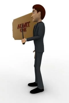 3d man presenting at admit one concept Stock Illustration