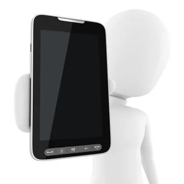 3d man presenting a new cell phone Stock Illustration