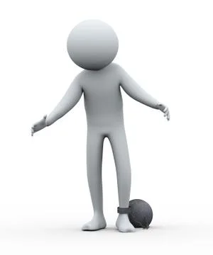 3d man prisoner Illustrazione stock