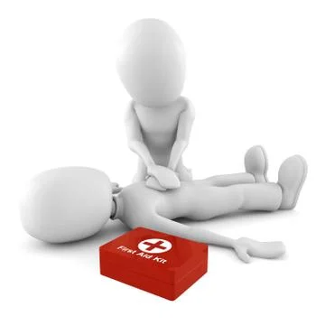 3d man providing first aid support Stock Illustration