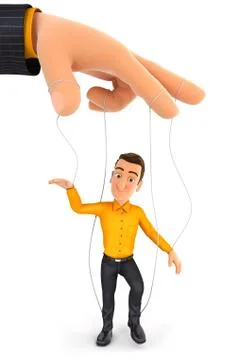 3d man puppet concept Stock Illustration