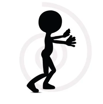3d man in pushing pose Stock Illustration