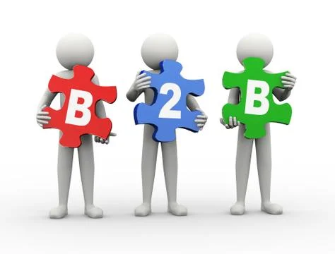 3d man puzzle piece - b2b Stock Illustration
