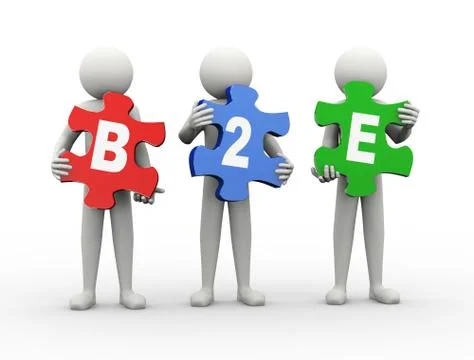 3d man puzzle piece - b2e Stock Illustration