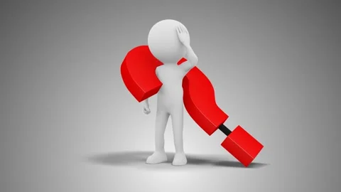 3D Man With A Question Mark Stock Footage 249613957