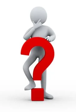 3d man with question mark Stock Illustration