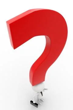 3d man with question mark over his head concept Stock Illustration