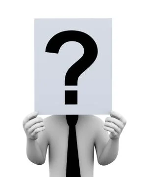 3d man question mark paper illustration Stock Illustration