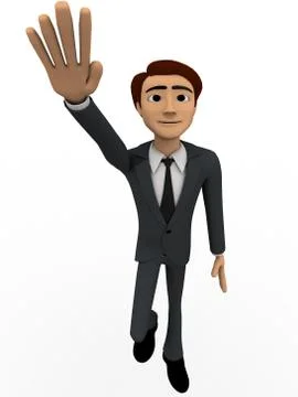 3d man ready to fly like superman concept Stock Illustration
