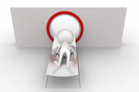 3d man ready for scan concept Stock Illustration