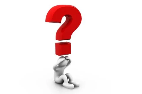 3d man with a red question mark. Stock Illustration