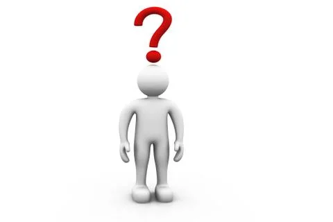 3d man with a red question mark. Stock Illustration