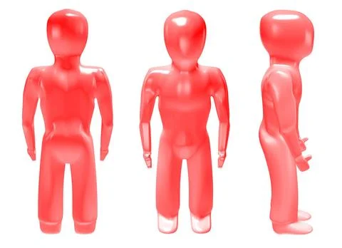 3d man red three dimensional red man in different poses with muscles and l... Stock Photos