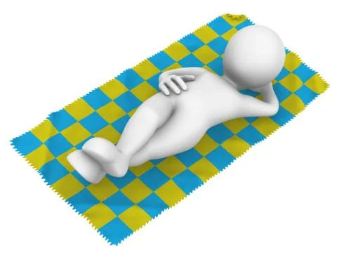 3d man in relax pose. 3d illustration Stock Illustration