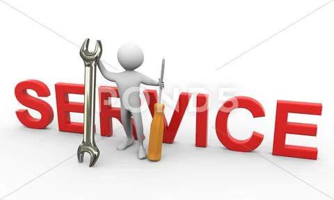 3d man with repairing tools Stock Illustration