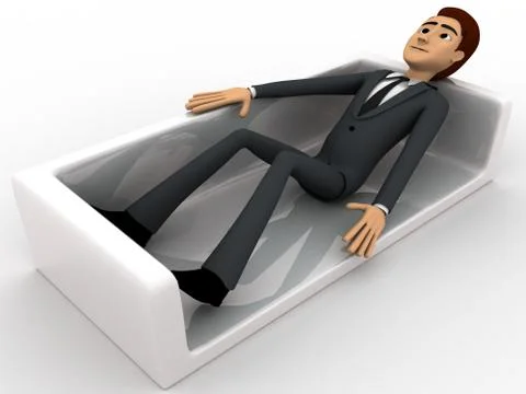 3d man resting on sofa concept Stock Illustration