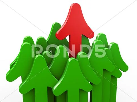 3d man rising arrow Stock Illustration