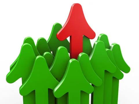 3d man rising arrow Stock Illustration