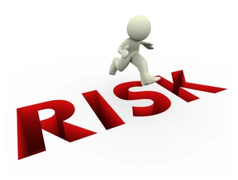 3d man risk jump Stock Illustration