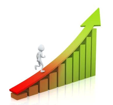 3d man running on arrow Stock Illustration