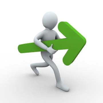 3d man running with arrow Stock Illustration