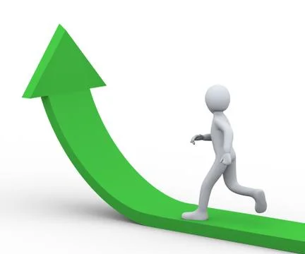 3d man running on arrow Stock Illustration