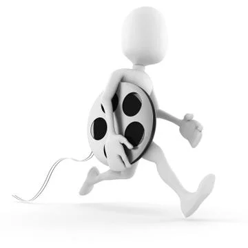 3d man running to bring the newest  film Stock-Illustration