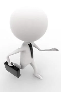 3d man running with his briefcase concept Stock Illustration