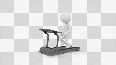 3D Man Running On The Treadmill in a loop with transparent (alpha) background Stock Footage 249610628