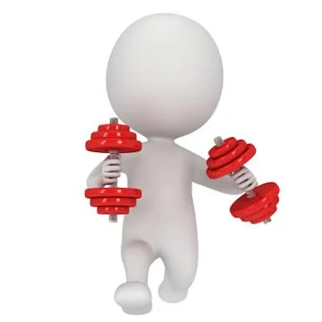 3d man running with weights Stock Illustration