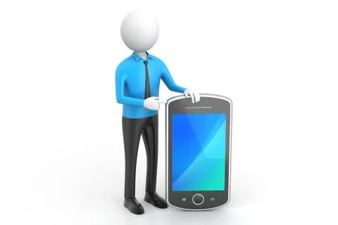 3d man showing the tablet computer Free Stock Illustration