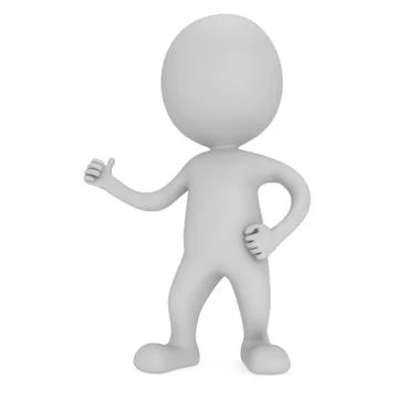 3D man showing thumbs up Stock Illustration