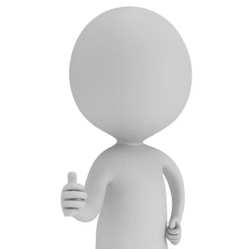 3D man showing thumbs up 스톡 일러스트