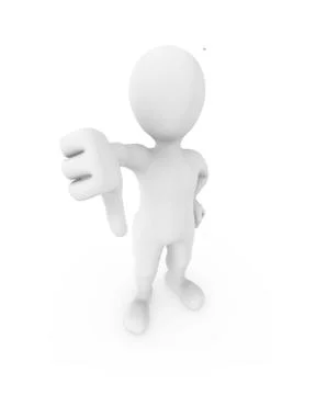 3d man shows thumb down gesture. 3d rendered illustration. Stock Illustration