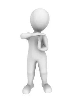 3d man shows time out gesture. 3d illustration. Stock Illustration