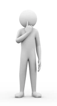 3d man silence gesture pose Stock Illustration