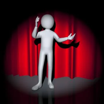 3d man singer Stock Illustration