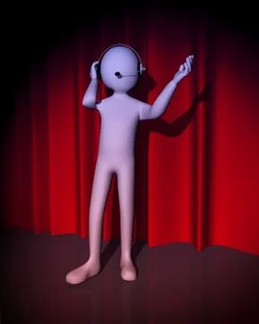 3d man singer Stock Illustration